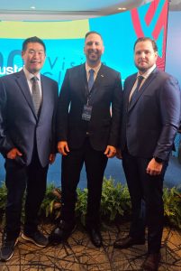 David Chon, Vicepresidente de Fedequim, Mikel Chivite, Presidente de Fedequim y Claudio Velasquez, Zoah de Venezuela